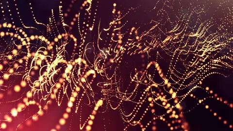 Abstract looped dynamic composition of luminous particles like garland. Abstract Stock Footage 98057544