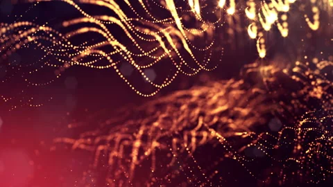 Abstract looped dynamic composition of luminous particles like garland. Abstract Stock Footage 98057650