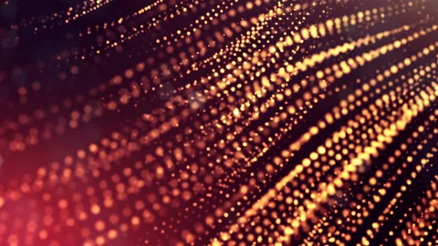 Abstract looped dynamic composition of luminous particles like garland. Abstract Stock Footage 98057724