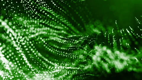 Abstract looped dynamic composition of luminous particles like garland. Abstract Stock Footage 98057929