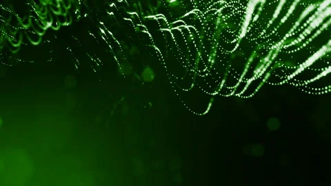 Abstract looped dynamic composition of luminous particles like garland. Abstract Stock Footage 98058266