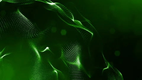 Abstract looped dynamic composition of luminous particles like garland. Abstract Stock Footage 98058818