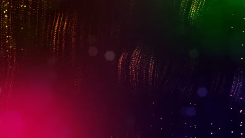 Abstract looped dynamic composition of luminous particles like garland. Abstract Stock Footage 98059017