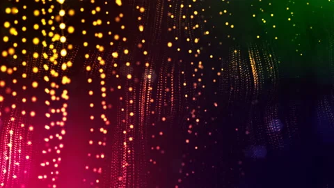 Abstract looped dynamic composition of luminous particles like garland. Abstract Stock Footage 98059070