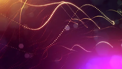 Abstract looped dynamic composition of luminous particles like garland. Abstract Stock Footage 98060350