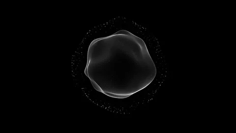 Abstract looped liquid sphere on isolated black background. Geometric bubbl.. Video stock 287304079