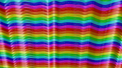 Abstract looped rainbow background. moving multi-colored stripes. 3d render Stock Footage 140085404