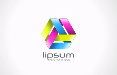 Abstract looped ribbon vector logo design template. Stock Illustration