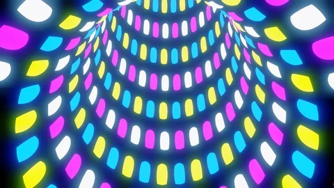 Abstract Looped Seamless Psychedelic Ring Spinning Tunnel CMYK Glowing Ink Stock Footage 127655807