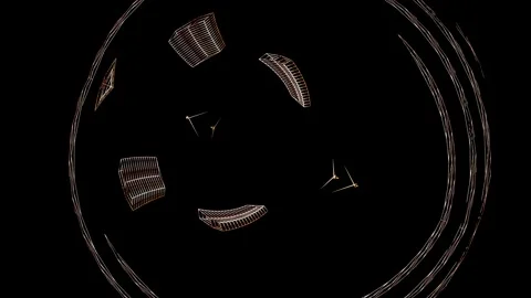 Abstract looped transformations Stock Footage 205088451