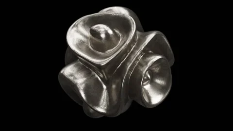 Abstract looping 3D animation of the morphing liquid aged silver metal form 스톡 동영상 273586661