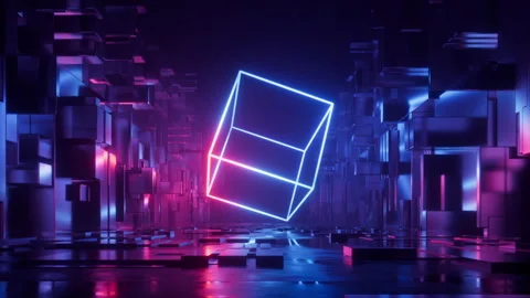 An abstract looping 3D background. Geometric motion design. Video stock 302798672