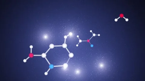 Abstract looping 3d chemistry molecule bonds copy space background Vídeos de archivo 332813577