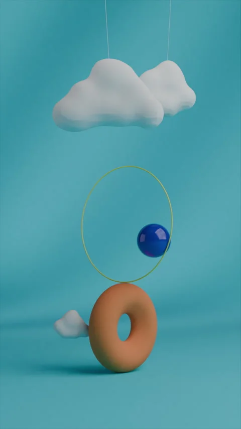 Abstract looping animation blue scene background with moving objects Stock Footage 274730213