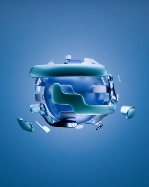 Abstract looping background with  blue sphere Video stock 303669905