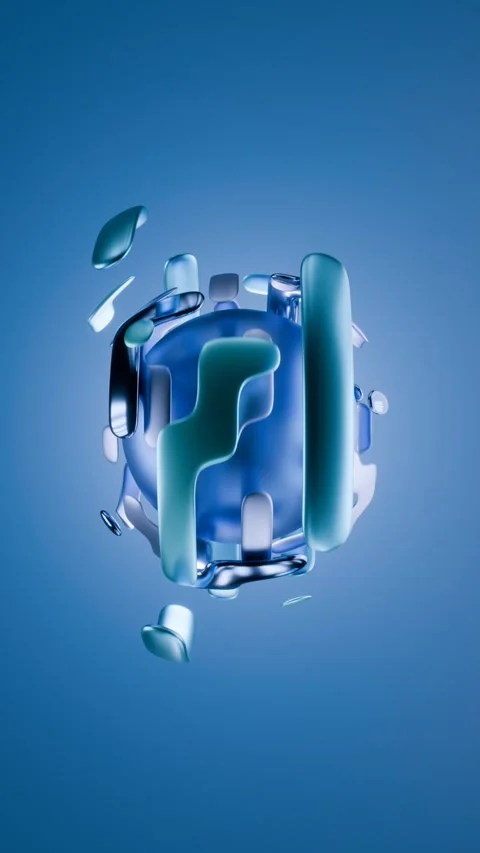 Abstract looping background with  blue sphere Stock-Footage 303670167