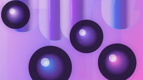 Abstract looping background with colorful geometric shapes and glowing circ.. Stock Footage 341096256