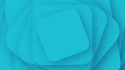 Abstract looping background of smoothly moving turquoise shape layers Ilustração Stock
