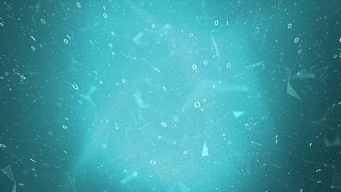 Abstract looping binary data with flickering dots lines animation Stock Footage 334079171
