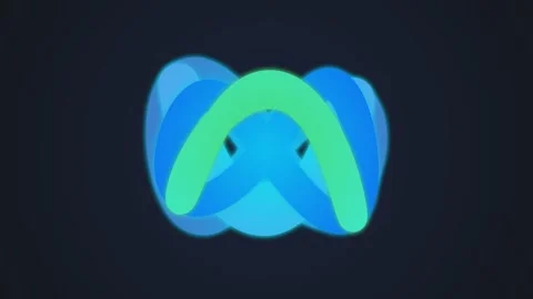 Abstract looping blue and green abstract shape with glowing effect. Stock Footage 340905477