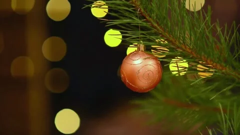 Abstract Looping Christmas Background with Warm Golden Bokeh Stock Footage 344581478