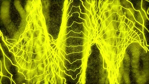 Abstract looping energy waves from particles of futuristic high-tech glowin.. Stock Footage 331653957
