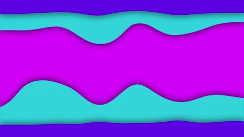 Abstract Looping Flat Background with Purple, Magenta, and Teal Waves Stock Footage 303560037