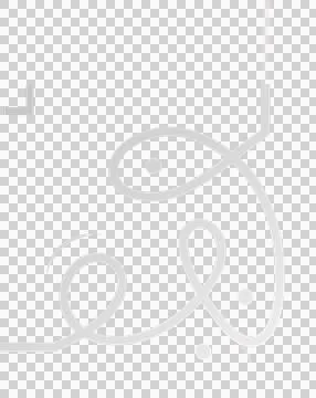 Abstract looping line art is flowing on transparent background with two nodes Illustrazione stock