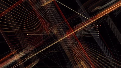 Abstract looping linear motion graphic visual on black background Stock Footage 101307247