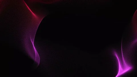 Abstract looping purple motion waving dots texture on black background Stock Footage 229372601