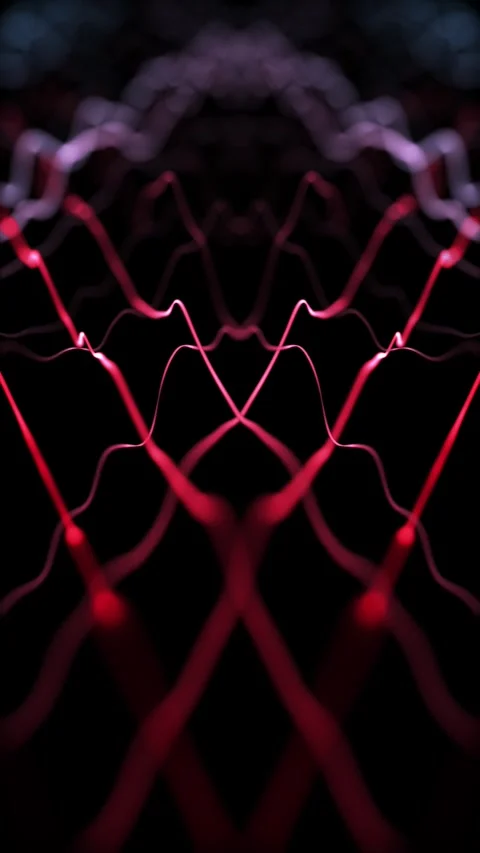 Abstract looping wavy lines on black vertical backgroun Stock Footage 345053958