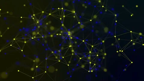 Abstract lopping plexus geometric background with color lines and dots Video stock 73880562