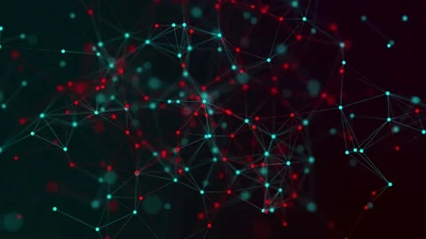 Abstract lopping plexus geometric background with color lines and dots Video stock 73882549