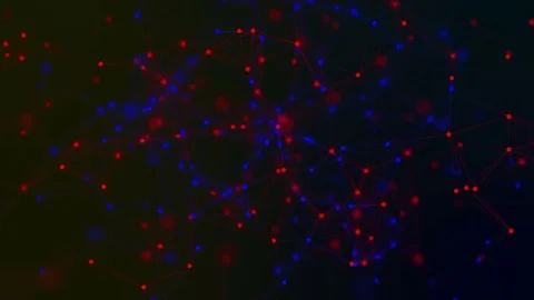 Abstract lopping plexus geometric background with color lines and dots Video stock 73883161