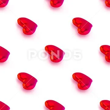 Abstract love 3d rendering seamless pattern of heart-shaped balloons Stock Illustration