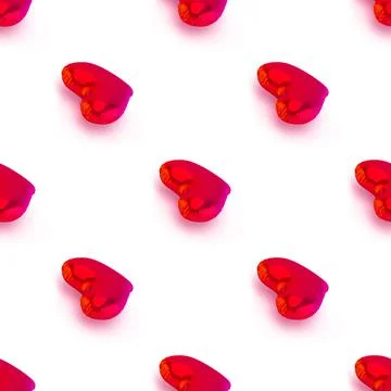 Abstract love 3d rendering seamless pattern of heart-shaped balloons Stock Illustration