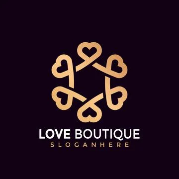 Abstract Love Boutique Modern Logo Design Vector Illustration Stock Illustration