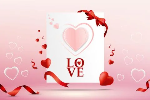 Abstract Love Card Vector Template Design Stock Illustration