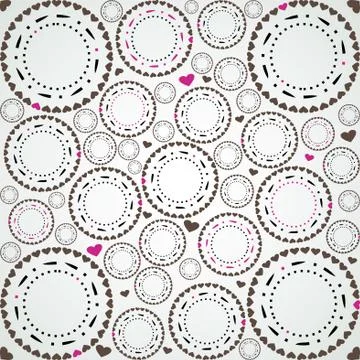 Abstract love circles seamless background, vector illustration Stock Illustration