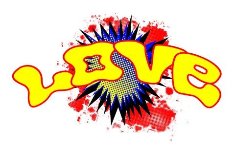 Abstract Love Comic Exclamation Illustrazione stock