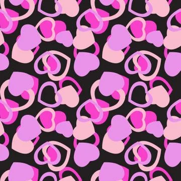 Abstract Love Heart Seamless Pattern Background. Vector Illustration Stock Illustration