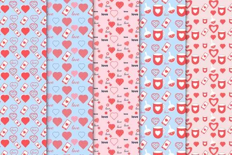 Abstract love pattern elements vector for wrapping papers, wallpapers, and .. Stock Illustration