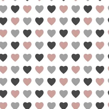 Abstract love seamless pattern for St Valentines Day design. Rose and grey he Stock Illustration