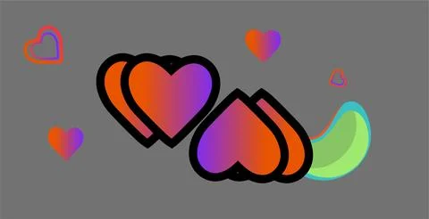 Abstract love shapes background with diagonal lines and shapes. Vector illu.. 스톡 일러스트