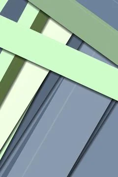 Abstract low-angle view of an urban facade with green and blue panels and w.. Stock Illustration