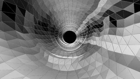 Abstract low black poly tunnel. Stock Footage 82486827