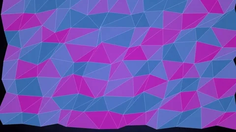 Abstract low poly background animation with pink and blue triangles. 库存影片 347199558