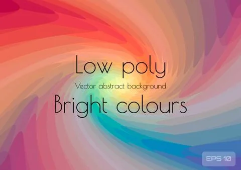 Abstract low poly background in the form of a multicolored bright spiral Stock Illustration