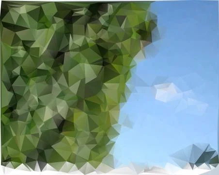 Abstract low poly background of triangles in green colors Stock Illustration