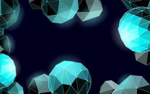 Abstract low poly biological connected cell. Connection world communication Stock-Illustration